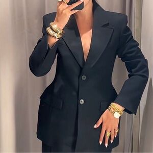 Zara Hourglass Black Women's Blazer - Small